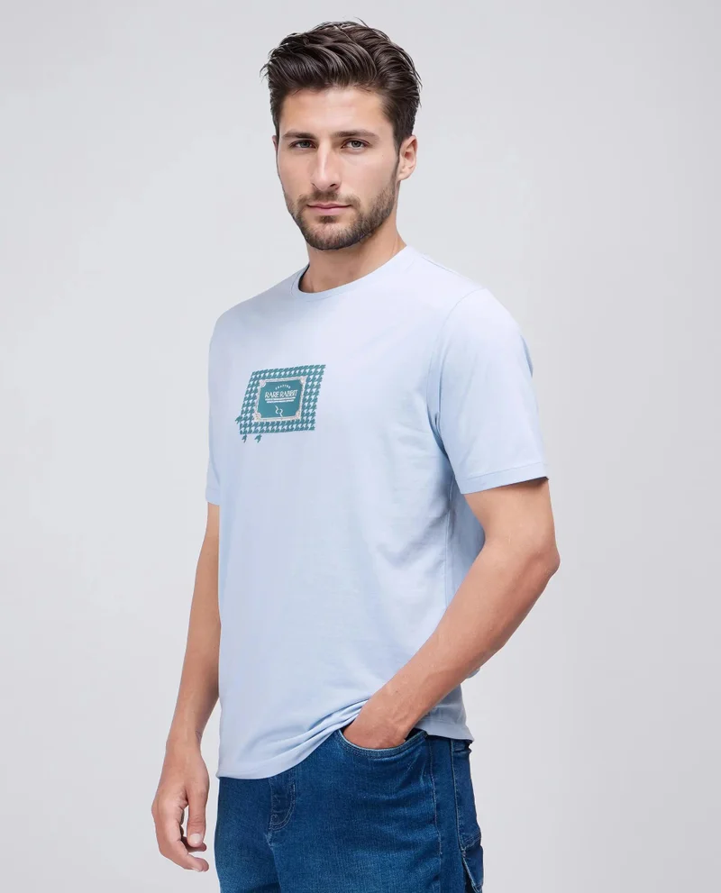 Rare Rabbit Men's Houndstooth Regular Fit Graphic T-Shirt
