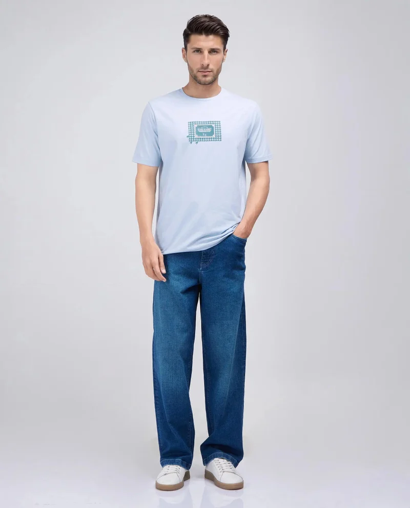 Rare Rabbit Men's Houndstooth Regular Fit Graphic T-Shirt