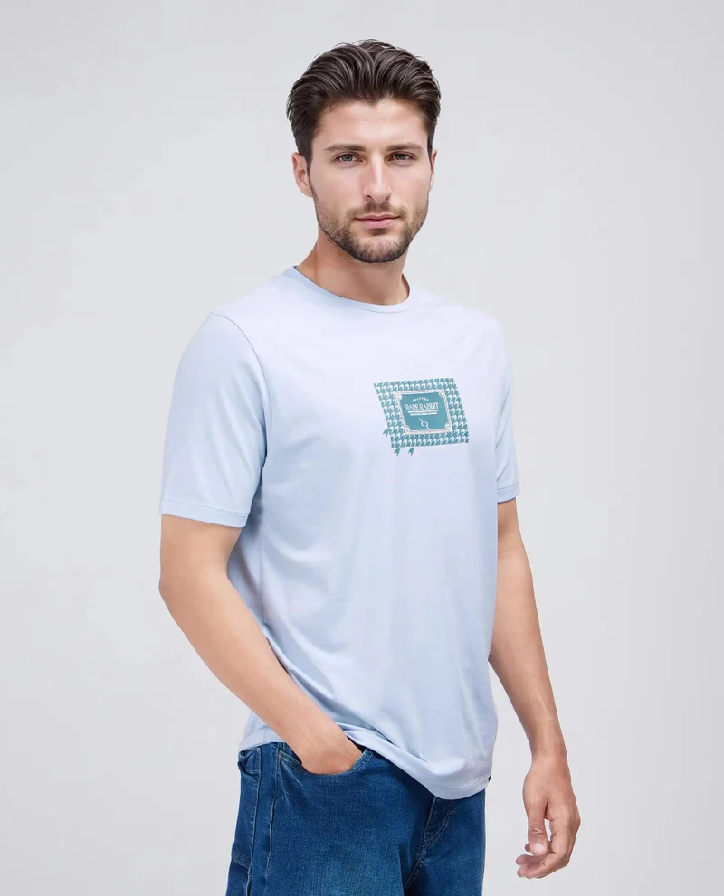 Rare Rabbit Men's Houndstooth Regular Fit Graphic T-Shirt
