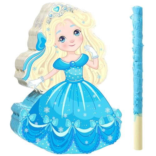 Threan Princess Piata Fairy Party Decorations Pink Ballet Piata Ballerina Birthday Game Set Party Supplies for Girl Theme Baby Shower Butterfly Birthday Supplies DecorationBlue Princess - Image 1