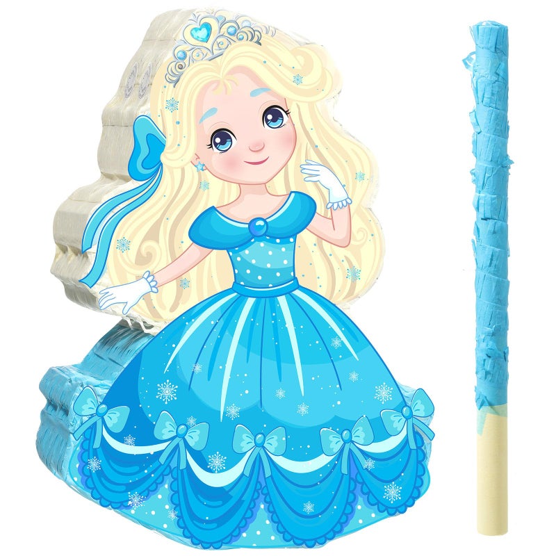 Threan Princess Piata Fairy Party Decorations Pink Ballet Piata Ballerina Birthday Game Set Party Supplies for Girl Theme Baby Shower Butterfly Birthday Supplies DecorationBlue Princess - Image 3