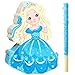 Threan Princess Piata Fairy Party Decorations Pink Ballet Piata Ballerina Birthday Game Set Party Supplies for Girl Theme Baby Shower Butterfly Birthday Supplies DecorationBlue Princess - Image 2