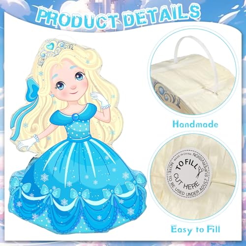 Threan Princess Piata Fairy Party Decorations Pink Ballet Piata Ballerina Birthday Game Set Party Supplies for Girl Theme Baby Shower Butterfly Birthday Supplies DecorationBlue Princess - Image 5