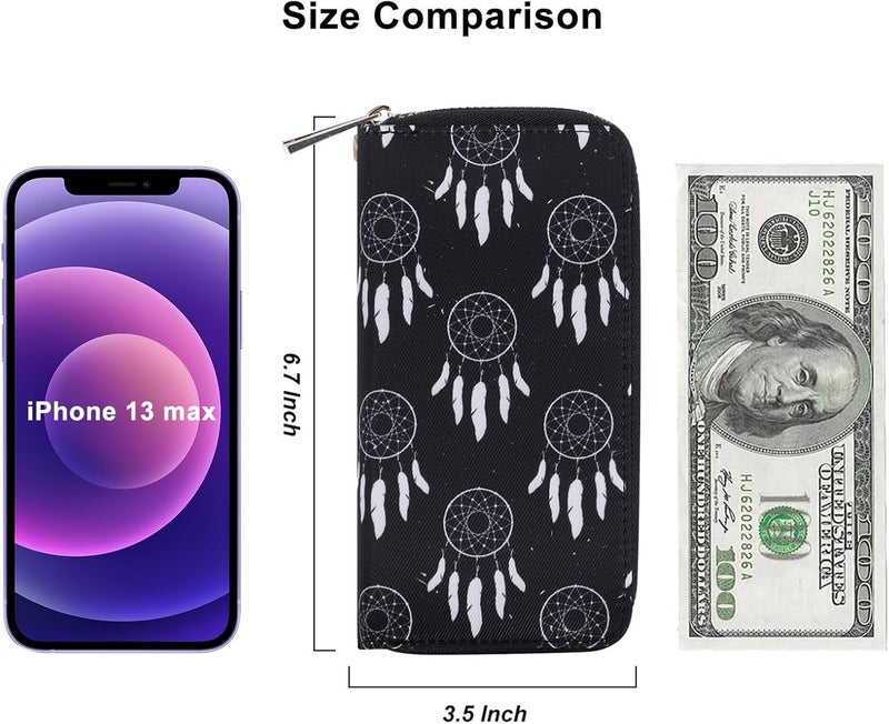 HAWEE Cellphone Wallet for Women Dual Zipper Long Purse with Removable Wristlet - Image 5
