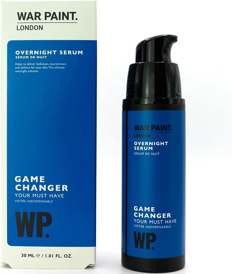 War Paint Game Changer Overnight Face Serum for Men Niacinamide Serum Caffeine Glycerin for Skin Night Cream for Oily Skin Mens Moisturiser Face Serum Night Serum for Face Vegan 30ml