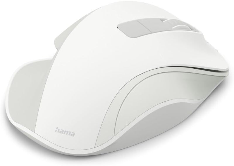 Hama Wireless Rechargeable Wireless Mouse with Battery, Ergonomic Shape, 6 Buttons, 800/1200/1600 DPI, AI Assistant, 2.4 GHz, Ideal as Computer Mouse, Laptop Mouse, White - Image 3