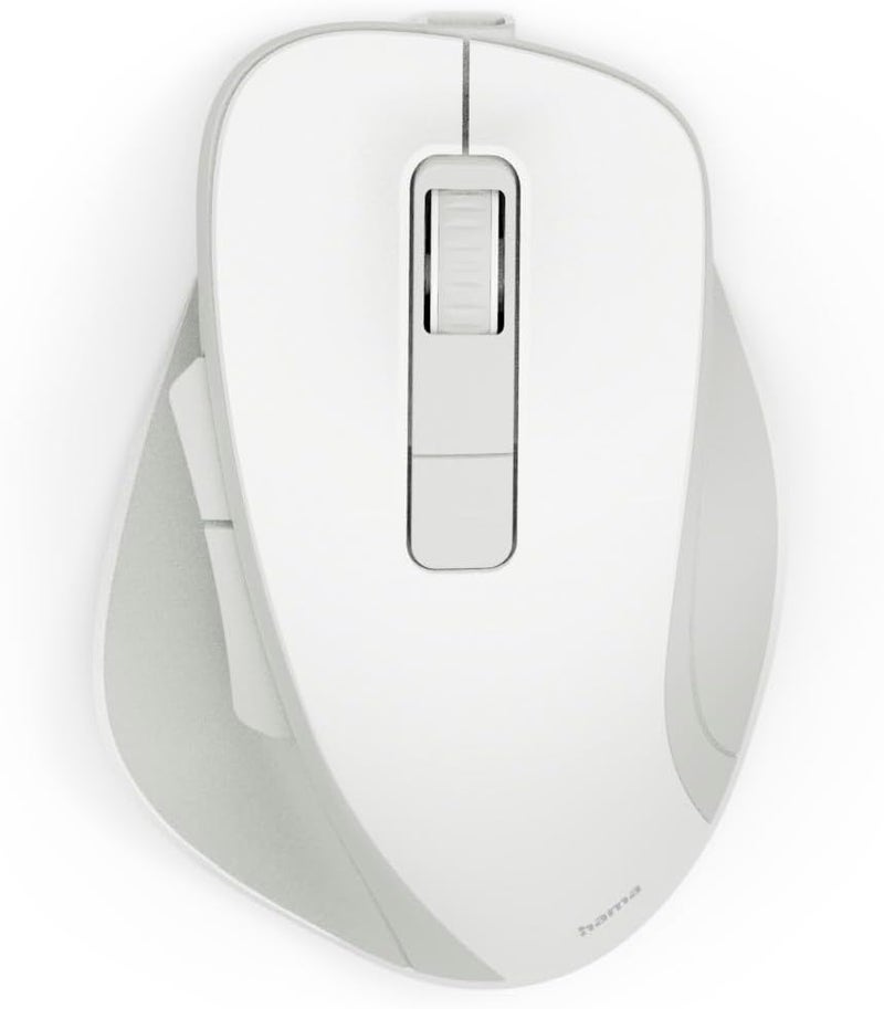 Hama Wireless Rechargeable Wireless Mouse with Battery, Ergonomic Shape, 6 Buttons, 800/1200/1600 DPI, AI Assistant, 2.4 GHz, Ideal as Computer Mouse, Laptop Mouse, White - Image 1