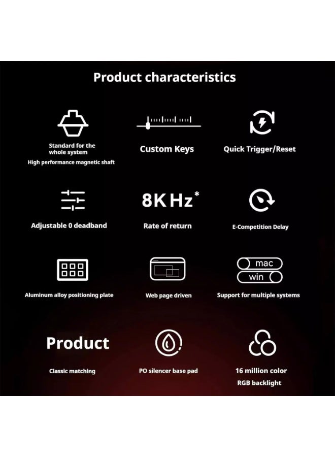 مادليونس لوحة مفاتيح الألعاب المغناطيسية MAD 60 HE - مفاتيح مغناطيسية بتقنية تأثير هول من نوع Amber Pro - معدل استجابة 8000 هرتز - معدل مسح 32 ألف - زمن استجابة 0.125 مللي ثانية - دقة 0.02 مم - وضع التشغيل السريع - Image 4