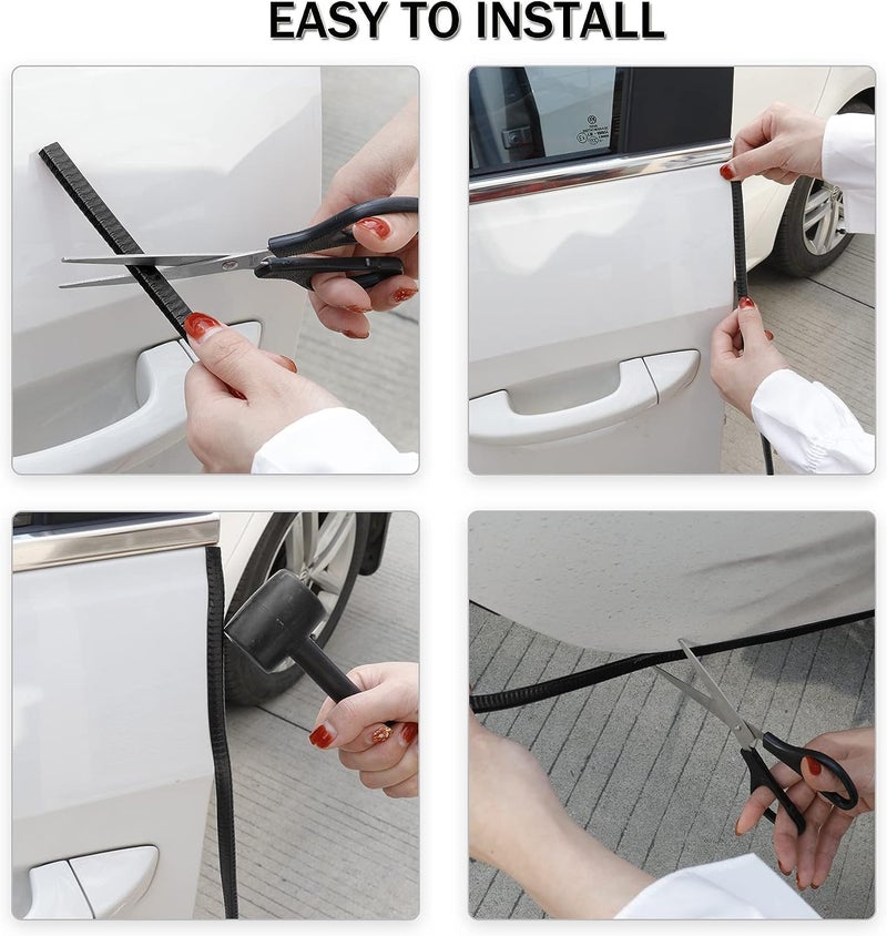 JVCV® U Shape Edge Trim Rubber Strip Seal Protector Anti-Scratch Anti-Collision Heavy Duty Door Edge Guard Protector for Cars Door Guards for Most Cars - 5 Mtrs (Black) - Image 5