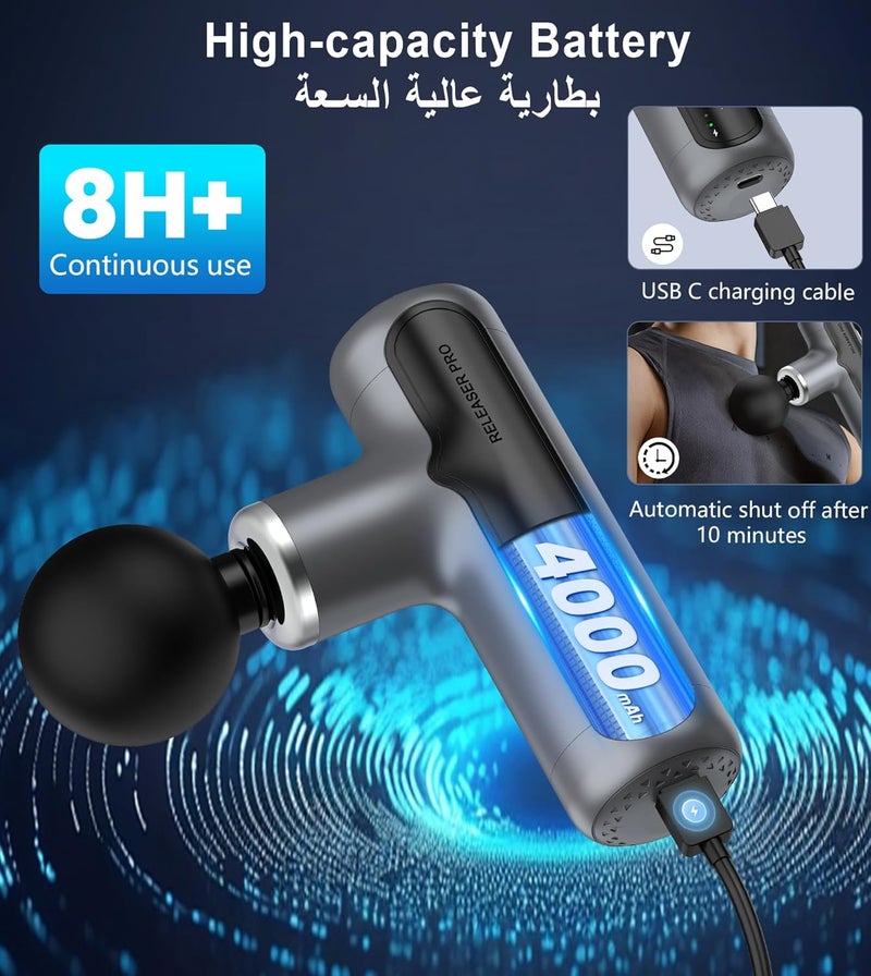 XXZU Massage Gun with 4 Massage Heads and 7 Gears - Electric Handheld Massager for Muscle Relief - Image 3