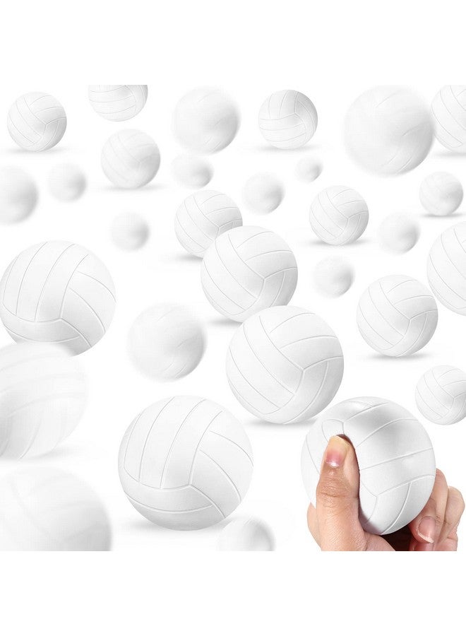Civaner 30 Pieces Mini Volleyball Stress Balls 2.36 Inch Foam Sports Balls Tiny Volleyball Toys For Children For Stress Relief, Party Favor Toys, Ball Games (White) - Image 1