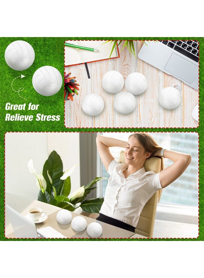 Civaner 30 Pieces Mini Volleyball Stress Balls 2.36 Inch Foam Sports Balls Tiny Volleyball Toys For Children For Stress Relief, Party Favor Toys, Ball Games (White) - Image 4