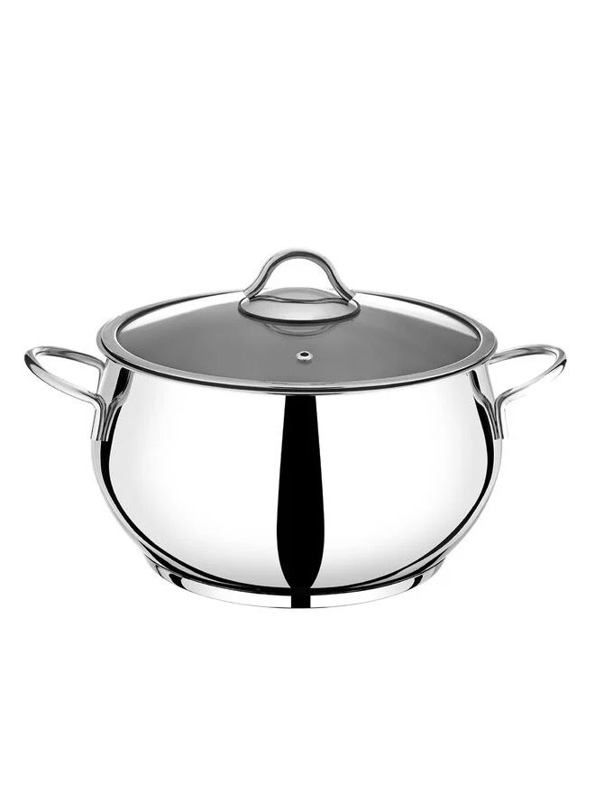 HausRoland Stainless steel pot set consisting of 3 pots with glass lid and two handles - Image 2