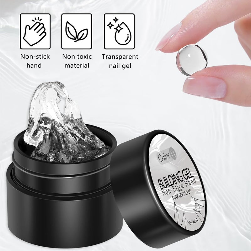Fcozpjk 2PCS Clear 3D Sculpting Gel Kit - Non-Sticky Hand Carving Gel with Silicone Pen for Nails 3D Flowers Nail Design Manicure Salon Supplies - Image 2