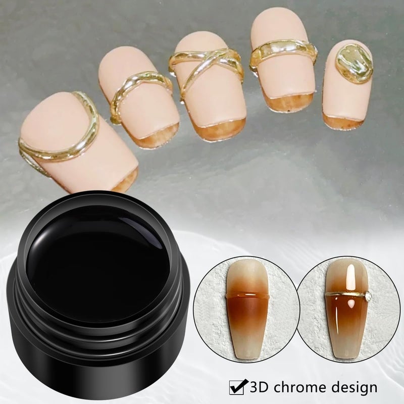 Fcozpjk 2PCS Clear 3D Sculpting Gel Kit - Non-Sticky Hand Carving Gel with Silicone Pen for Nails 3D Flowers Nail Design Manicure Salon Supplies - Image 5