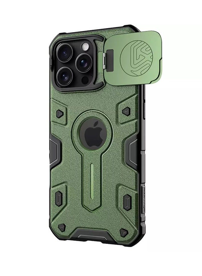 Nillkin Nillkin CamShield Armor Pro Magnetic Camera Protective Case for Apple iPhone 16 Pro Max (2024) - Green, Premium Protection with Magnetic Lens Cover  - Image 4