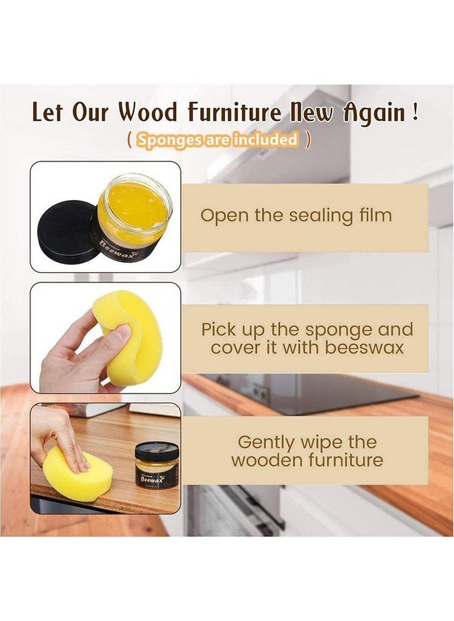 Pelikas Wood Seasoning Bee Wax With Spounges Natural Traditional Beeswax Polish Wood Furniture Polish And Cleaner For Wood For Furniture To Beautify & Protect (Beewax Furniture Polish Cream)  - Image 5