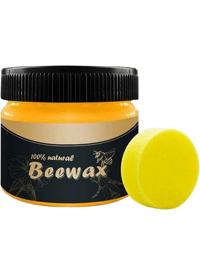 Pelikas Wood Seasoning Bee Wax With Spounges Natural Traditional Beeswax Polish Wood Furniture Polish And Cleaner For Wood For Furniture To Beautify & Protect (Beewax Furniture Polish Cream)  - Image 1