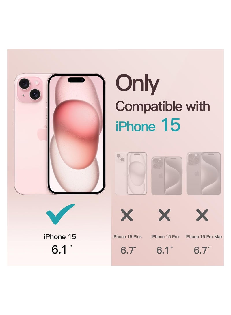 جي تيك حافظة مطلية بالكهرباء لهاتف iPhone 15 مقاس 6.1 بوصة، حماية كاملة لعدسة الكاميرا متوافقة مع الشحن اللاسلكي MagSafe، غطاء هاتف TPU ناعم مقاوم للصدمات، أحمر - Image 2