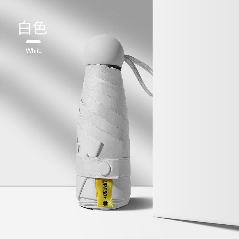 Color Block Folding Umbrella UV Protection White (cloth cover packaging)