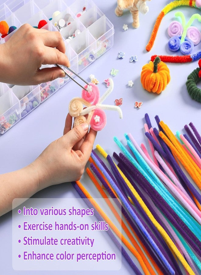 POIKSHARK 1500 PCS 30 Colors Quality Pipe Cleaners Bulk, Thick Pipe Cleaners Craft for DIY Craft Projects, Multicolored Limpia Pipas for Art Supplies & Materials, Rainbow Chenille Stems(12inch*6mm) - Image 3