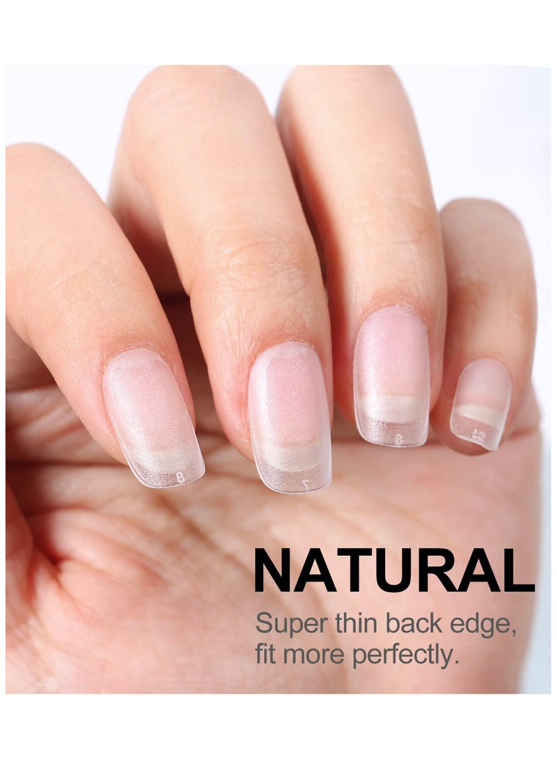 brunson Matte Soft Gel Tips No File Needed Full Cover False Nails Clear Acrylic and Strong Tips for Press-On Extension 12 Sizes 550 Pieces Soft Gel Tips Medium Round Square C-Curved Clear Nail Tips - Image 5