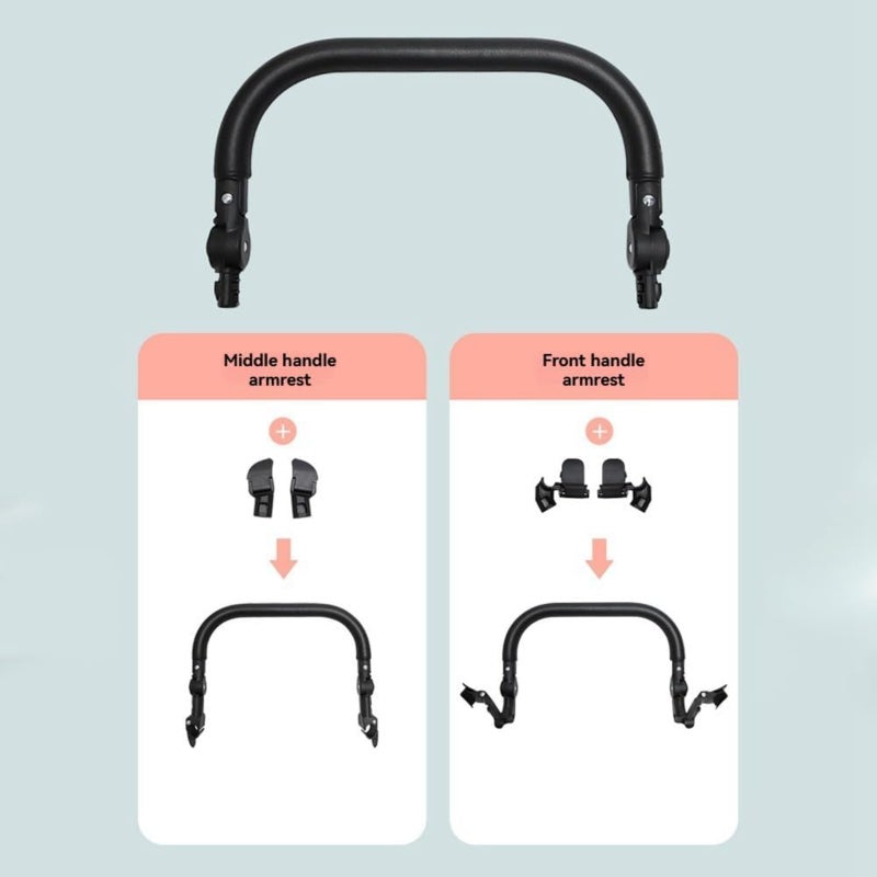 Baby stroller extended foot drag armrest universal armrest extended pedal umbrella car guardrail armrest  black - Image 5