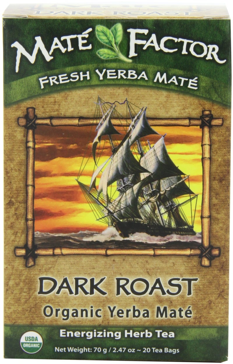 Maté Factor The Mate Factor Yerba Mate Energizing Herb Tea, Dark Roast, 20 Tea Bags (Pack of 3) - Image 1