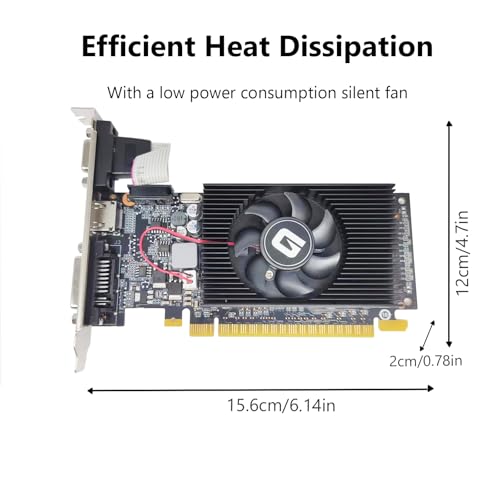 Glorto GeForce GT 610 2G DDR3 Low Profile Graphics Card, PCI Express 1.1 x16, HDMI/VGA/DVI, Entry Level GPU for PC, SFF and HTPC, Compatible with Win11 - Image 3