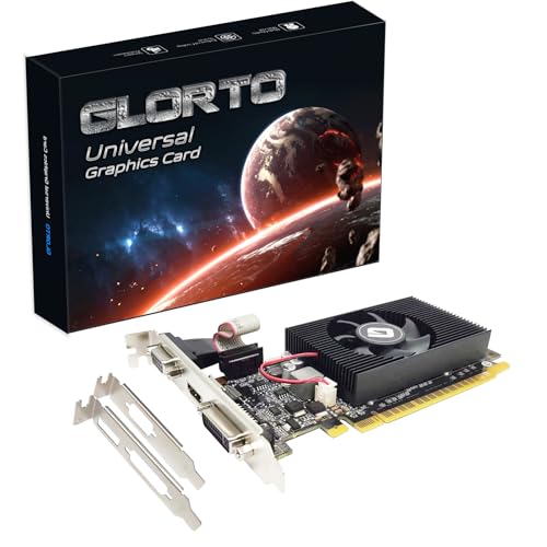 Glorto GeForce GT 610 2G DDR3 Low Profile Graphics Card, PCI Express 1.1 x16, HDMI/VGA/DVI, Entry Level GPU for PC, SFF and HTPC, Compatible with Win11 - Image 1