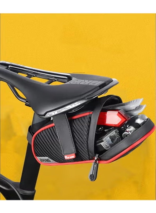 Generic Waterproof Storage Saddle Bag, Bike Saddle Bag Seat Bag Bicycle Bag Under Seat Bike Accessories Storage Pouch Ultralight Cycling Wedge Pack for Road Mountain MTB Foldable Bike  - Image 1