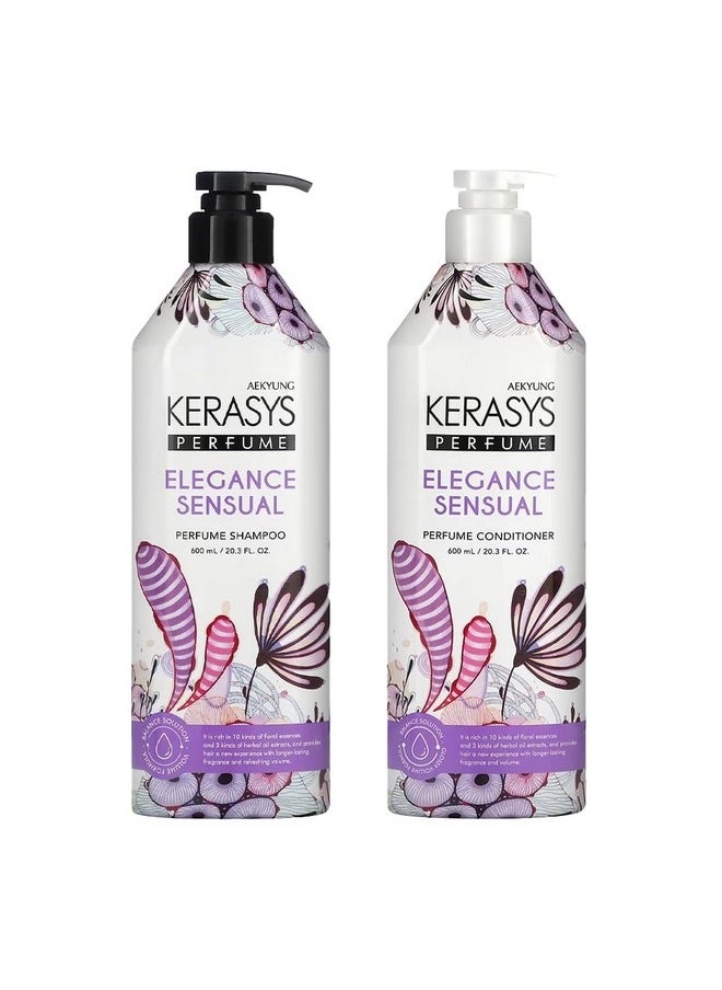Kerasys Kerasys Elegance & Sensual Perfumed Shampoo 600ml + Rinse 600ml Set  - Image 1