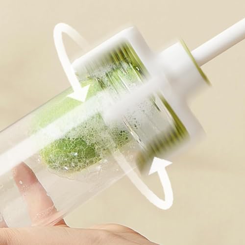 INKAJ Bottle Cup Cleaning Sponge Silicone Brush /3 in 1 Multipurpose Cleaner Tools-Long Handle for Thermos Lid Cup Cleaner Drinking Straw Brush Water Bottle/Tumbler/Glass/Mug/Drill (Pack of-1, Green) - Image 4