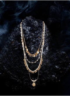 Just Peachy Just Peachy Gold & White Gold-Plated Layered Chain Necklace – Elegant Multi-Tone Design, Lightweight & Comfortable, Hypoallergenic Jewelry for Women, Perfect for Casual & Formal Wear  - Image 3