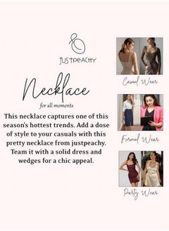 Just Peachy Just Peachy Gold & White Gold-Plated Layered Chain Necklace – Elegant Multi-Tone Design, Lightweight & Comfortable, Hypoallergenic Jewelry for Women, Perfect for Casual & Formal Wear  - Image 5