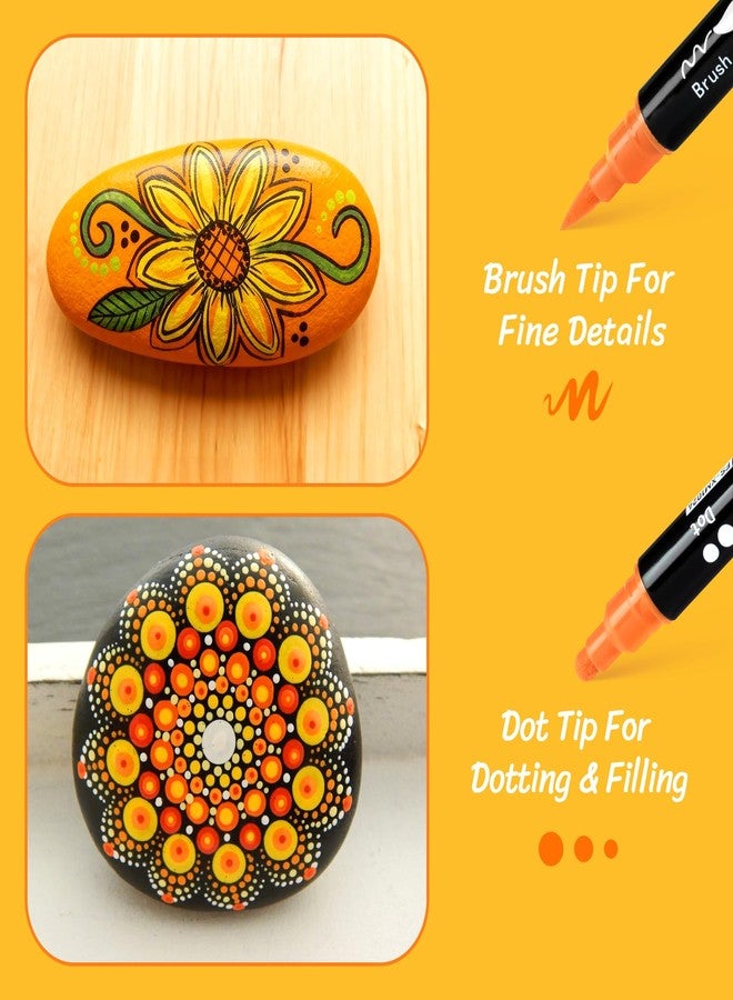 Simetufy Rock Painting Kit for Kids, 10 Pcs 2-3inch Rocks & 12 Colors Dual-Tip Acrylic Paint Markers, Arts & Crafts Gifts for Boys and Girls Ages 6+, Craft Activities Kits - Image 2
