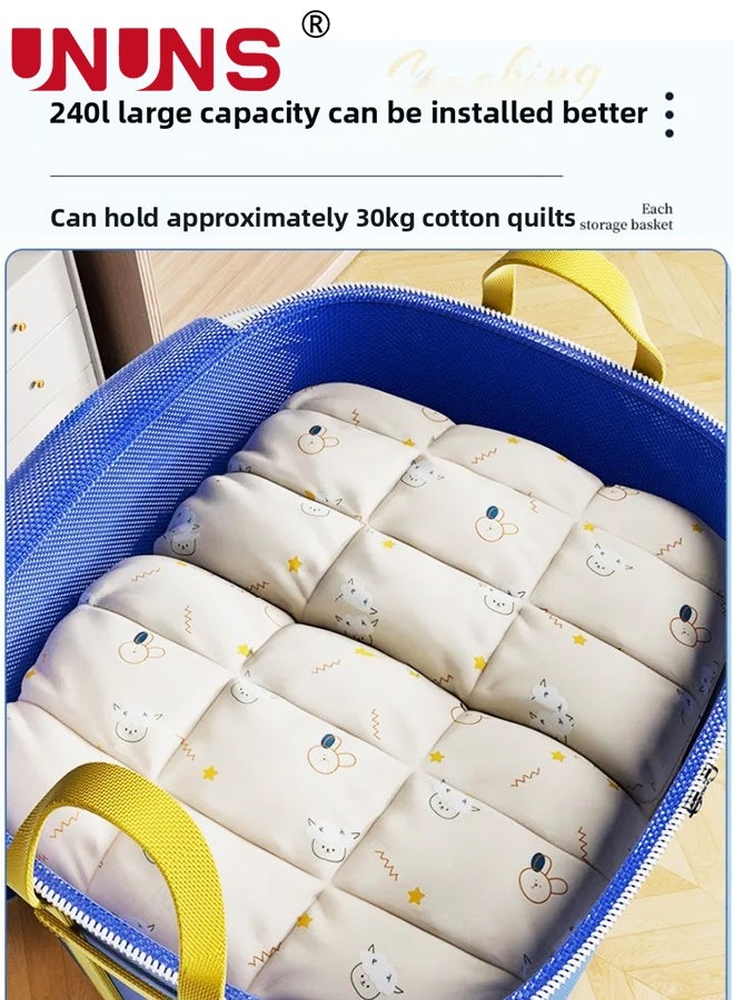 UNUNS Foldable Storage Bag,350L Waterproof Large Capacity Storage Bags,Oxford Cloth Moving Quilt Storage Bag With Handles And Zippers,For Clothes Pillow Bedding Quilt,Multi-Purpose Storage Bins,60*73*80cmcm,Dark Blue - Image 3