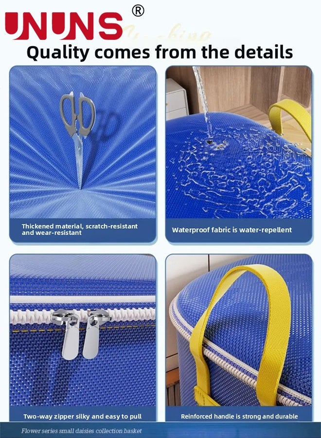 UNUNS Foldable Storage Bag,350L Waterproof Large Capacity Storage Bags,Oxford Cloth Moving Quilt Storage Bag With Handles And Zippers,For Clothes Pillow Bedding Quilt,Multi-Purpose Storage Bins,60*73*80cmcm,Dark Blue - Image 5