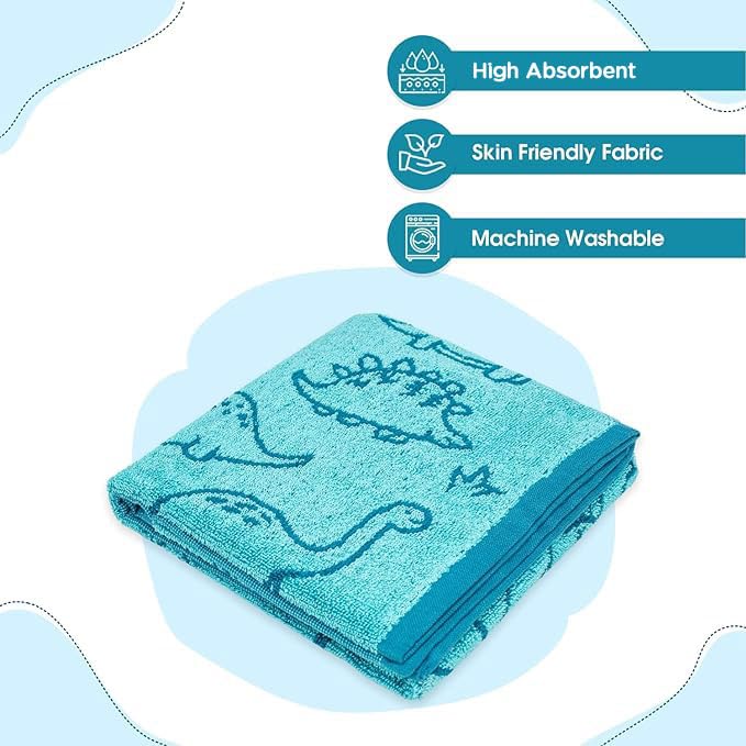 Mee Mee Bamboo Cotton Premium Baby Washcloth, Extra Soft, Quick Absorbent, Reusable, Dino Print, Green (1 Pack) - Ideal for Newborns, Kids, Toddlers, Infants - Image 2