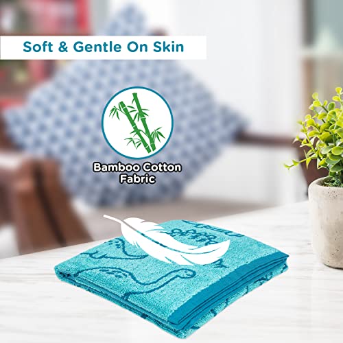 Mee Mee Bamboo Cotton Premium Baby Washcloth, Extra Soft, Quick Absorbent, Reusable, Dino Print, Green (1 Pack) - Ideal for Newborns, Kids, Toddlers, Infants - Image 4