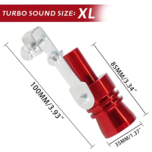 YIUIY Universal Turbo Sound Pipe Whistle Muffler Sounder Simulator Tailpipe Noise Sound Enhancer Compatible with Truck Motorcycle Cars Dirt Bike and ScooterXL Red - Image 3