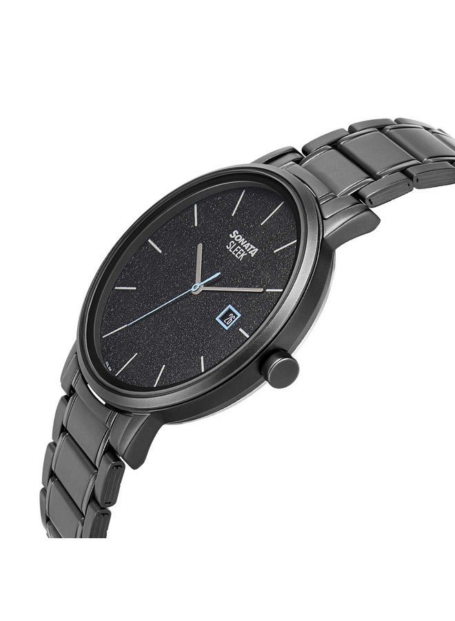 سوناتا ساعة سوناتا كوارتز أنالوج مع تاريخ وسوار من الفولاذ المقاوم للصدأ للرجال - NS7131NM02 - Image 3