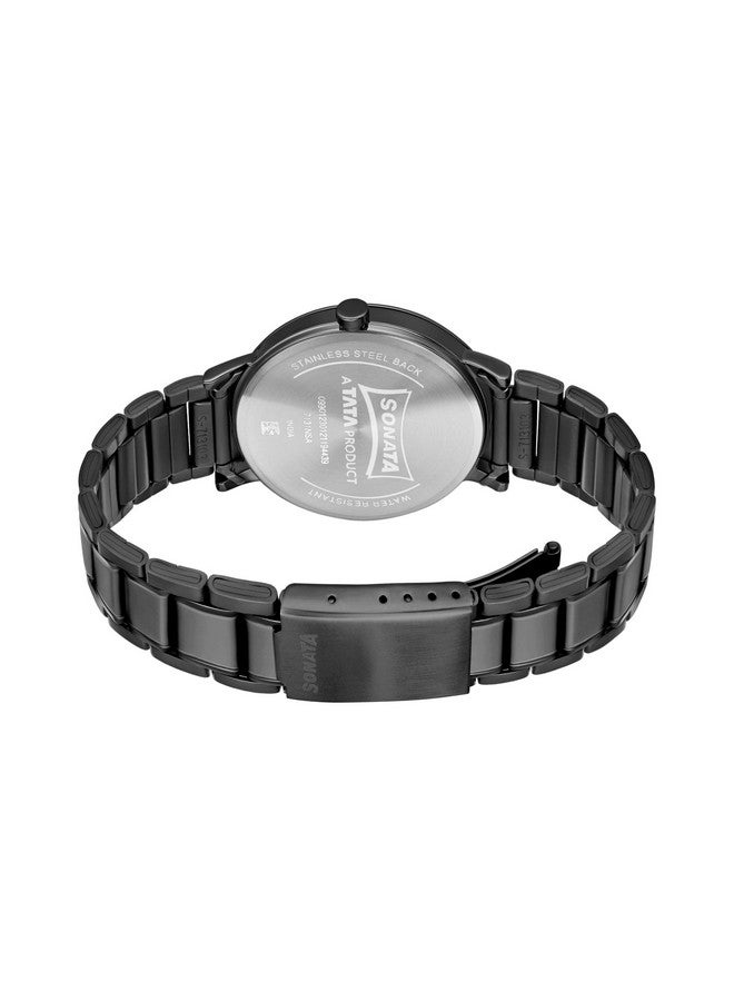 سوناتا ساعة سوناتا كوارتز أنالوج مع تاريخ وسوار من الفولاذ المقاوم للصدأ للرجال - NS7131NM02 - Image 4