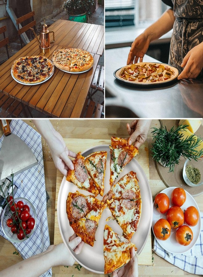 Axigundaone 6 Pcs 10 Inch Pizza Pans Stainless Steel, Non-Stick Pizza Pan for Baking, Round Pizza Trays for Oven (Silver) - Image 2