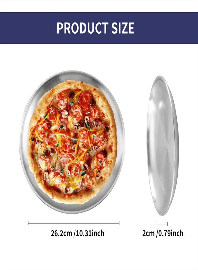 Axigundaone 6 Pcs 10 Inch Pizza Pans Stainless Steel, Non-Stick Pizza Pan for Baking, Round Pizza Trays for Oven (Silver) - Image 3