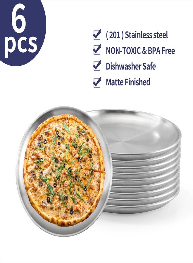 Axigundaone 6 Pcs 10 Inch Pizza Pans Stainless Steel, Non-Stick Pizza Pan for Baking, Round Pizza Trays for Oven (Silver) - Image 4