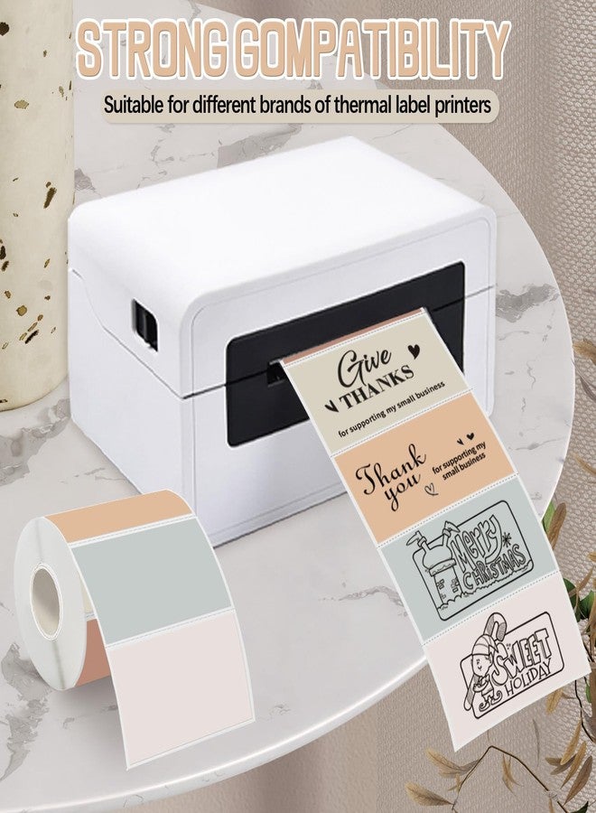Starboling 3" x 2" Thermal Labels,Self-Adhesive Rectangle Thermal Printer Sticker,for Price,Barcode,Mailing,Name（Beige Gradient） - Image 4