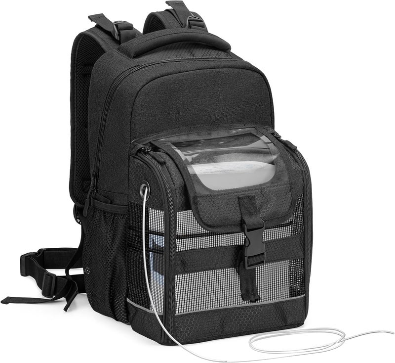 Trunab Trunab Portable Oxygen Concentrator Carrying Backpack, POC Bag with Transparent Cover & Multiful Pockets Compatible with Inogen one, Caire Freestyle Comfort, Oxygo, Philips SimplyGo Mini