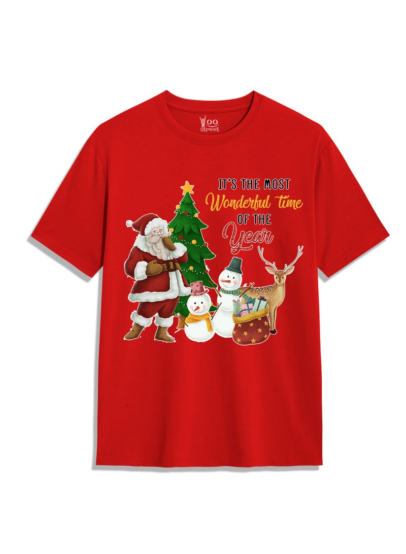 Yoo Street "It's the Most Wonderful Time of the Year" Christmas Quote T-Shirt – Festive Holiday Tee for a Joyful Season