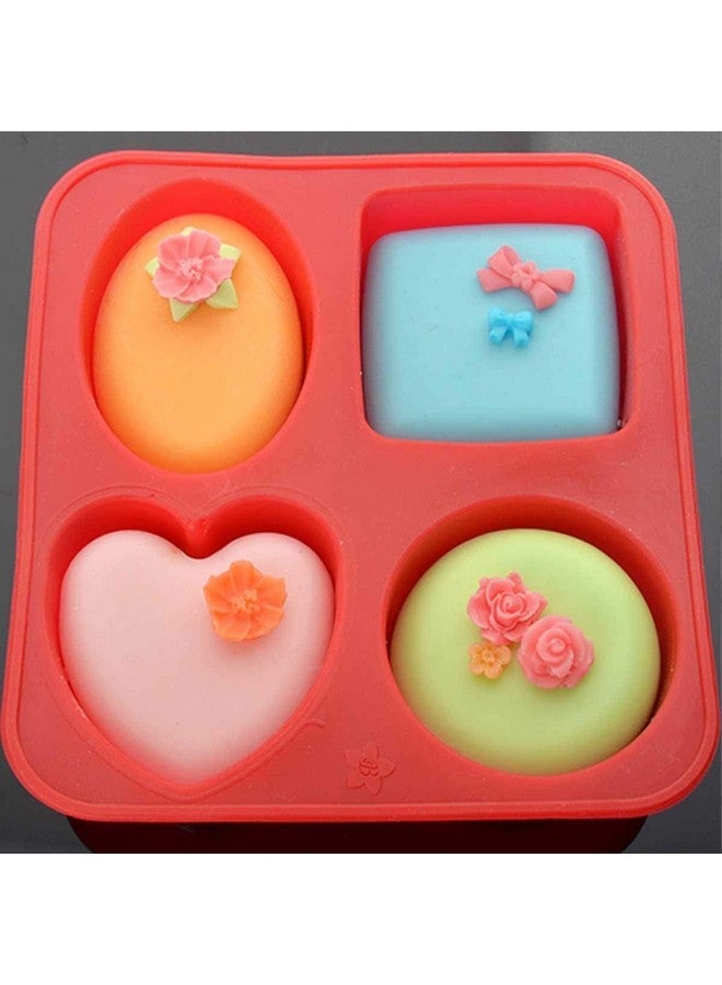 Clazkit قالب صابون كيك على شكل دائرة ومربع وبيضاوي وقلب من سيليكون كلزكيت، متعدد الألوان - Image 1